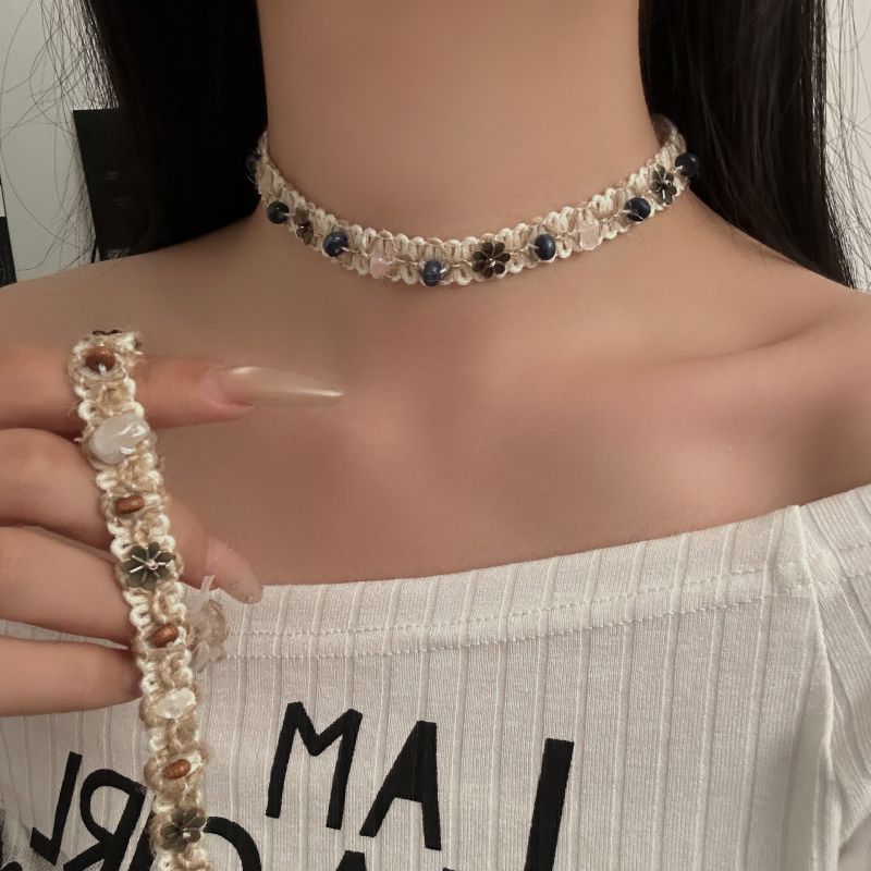 Cuerda De Cáñamo De Tela Y Collar De Paja