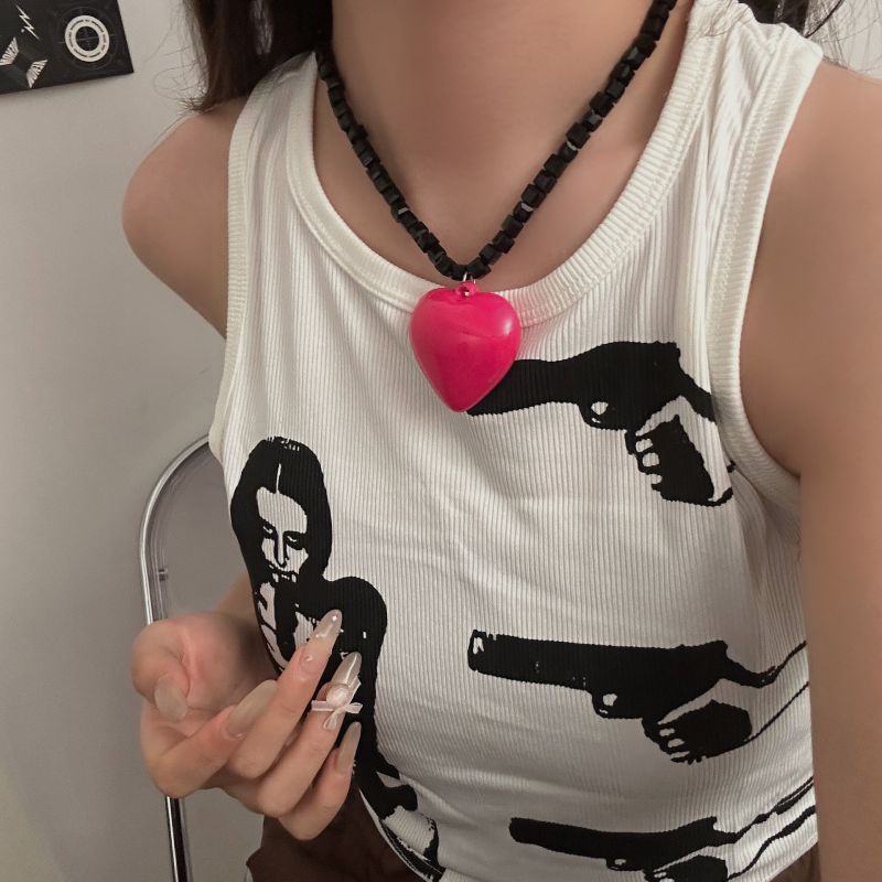 Collar De Corazón De Acrílico