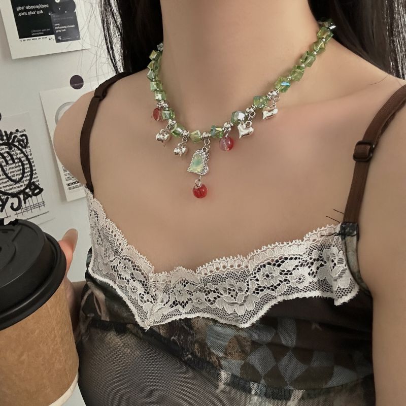 Collar De Corazón Con Cuentas De Cristal