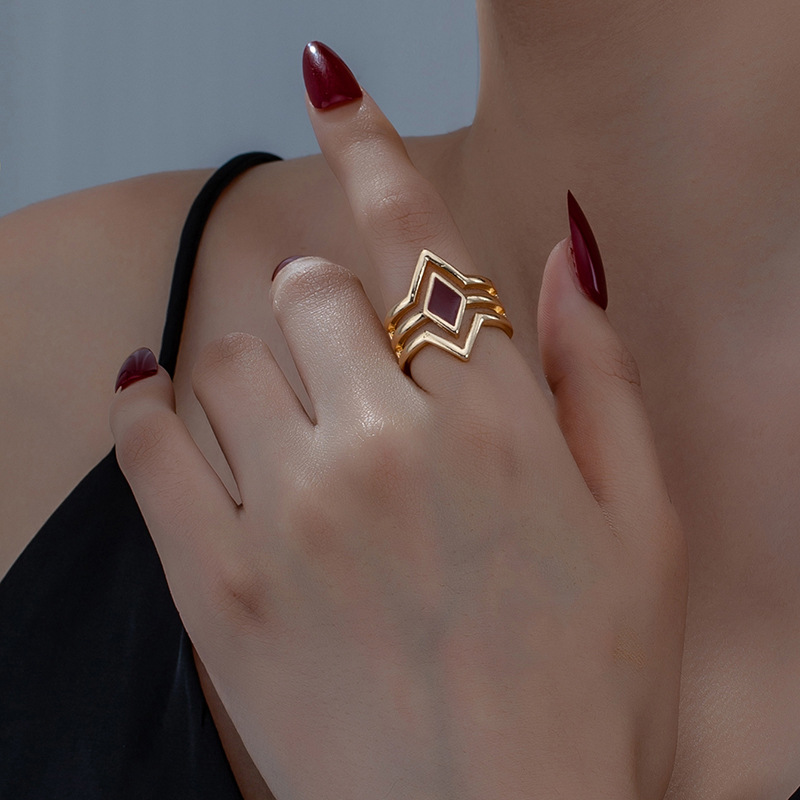 Anillo Hueco De Aleación De Diamantes