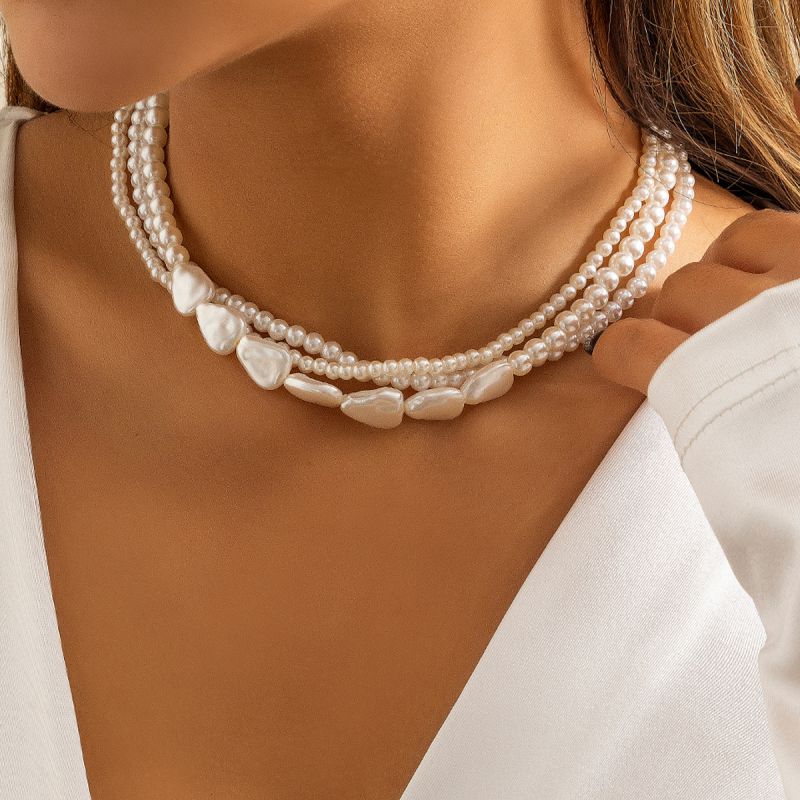 Necklace White K Pearl Beaded Necklace