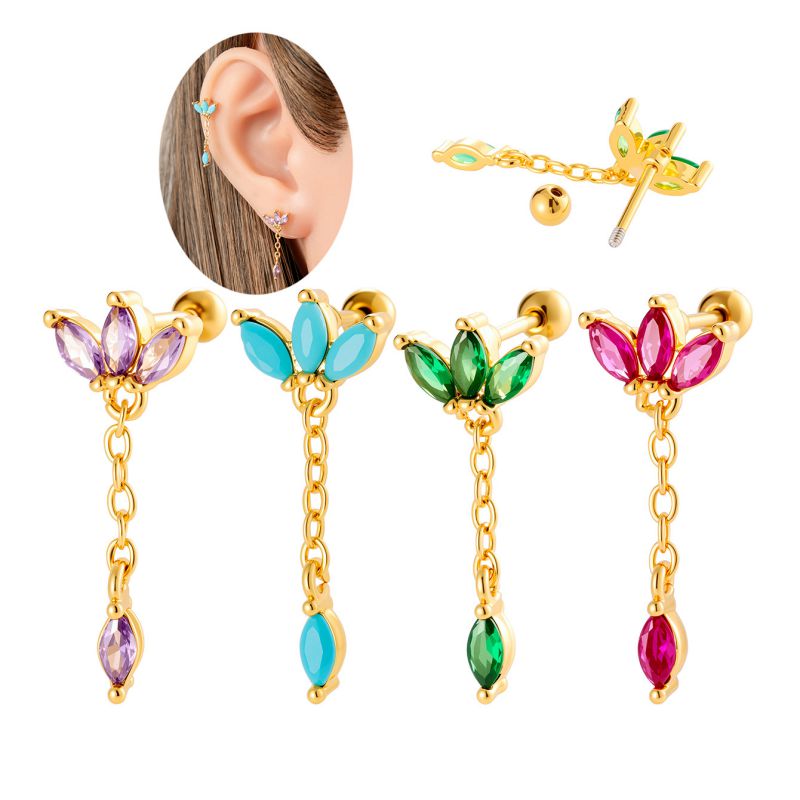 Pendientes De Metal Con Forma De Ojo De Caballo Y Diamante [individual]