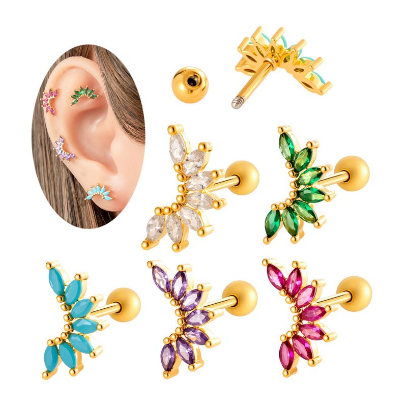 Pendientes De Metal Con Forma De Ojo De Caballo Y Diamante [individual]