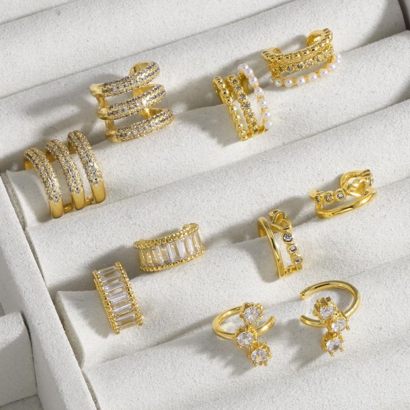 Pendientes Geométricos Redondos De Cobre Con Diamantes Y Perlas