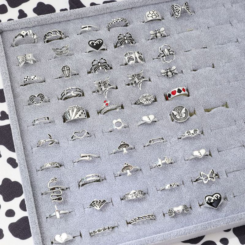 Juego De Anillos De Amor Con Máscara De Serpiente Cruz Y Mariposa De Aleación