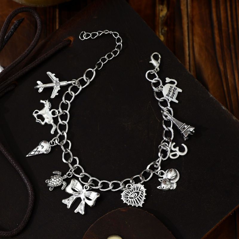 Bracelet 4# Alloy Bow Heart Turtle Moon Shell Geometric Multi-element Bracelet