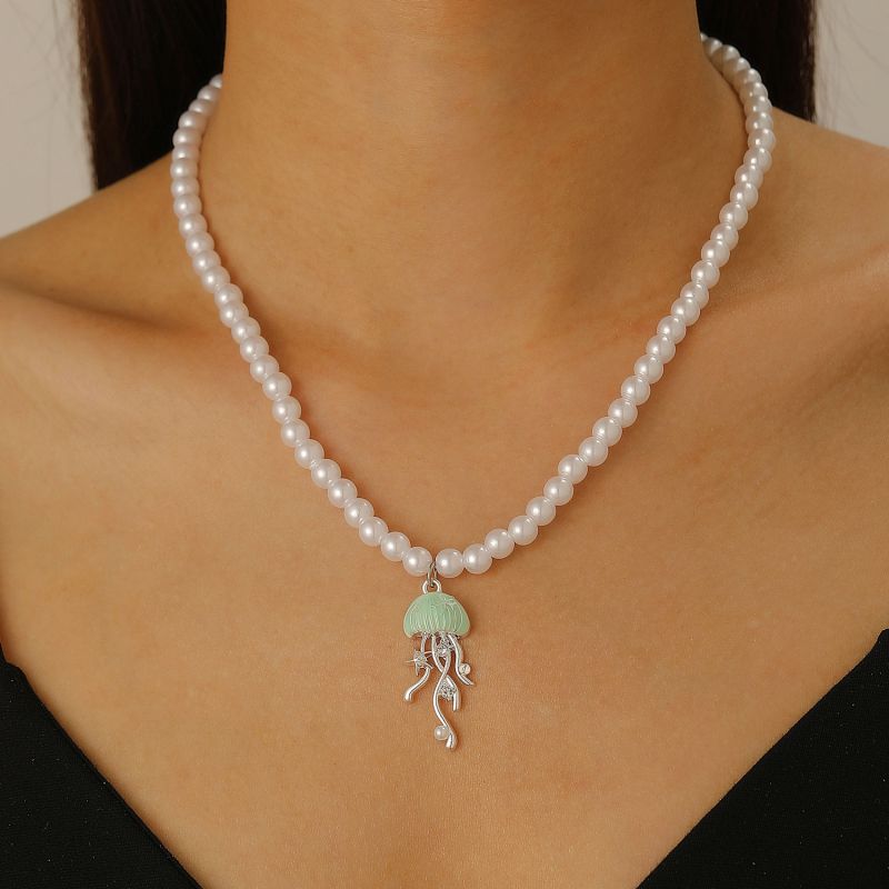 Collar De Medusas Con Cuentas De Perlas De Aleación