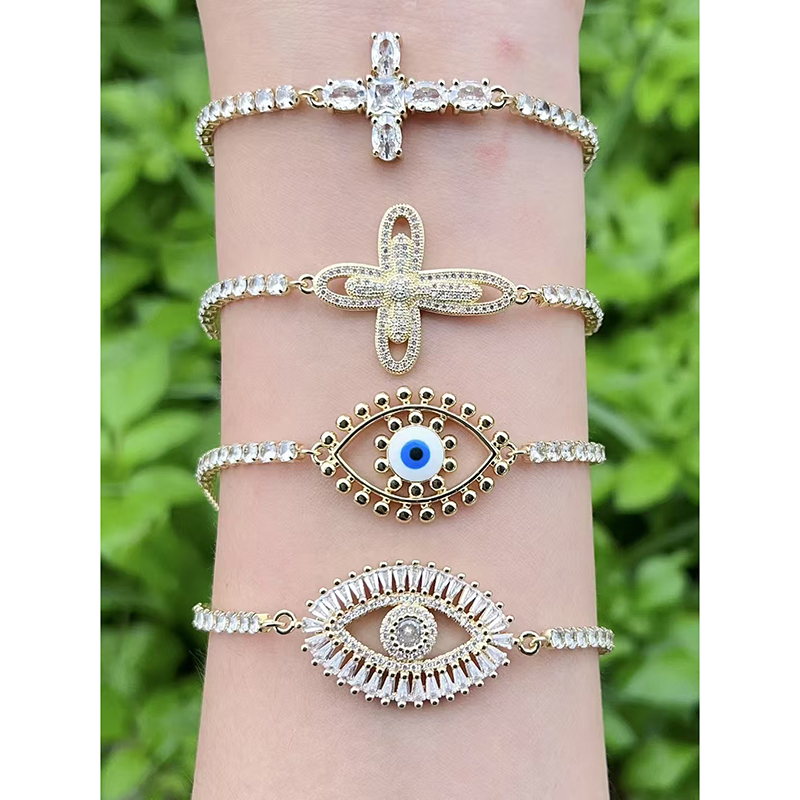 Pulsera De Ojo De Diamante De Cobre
