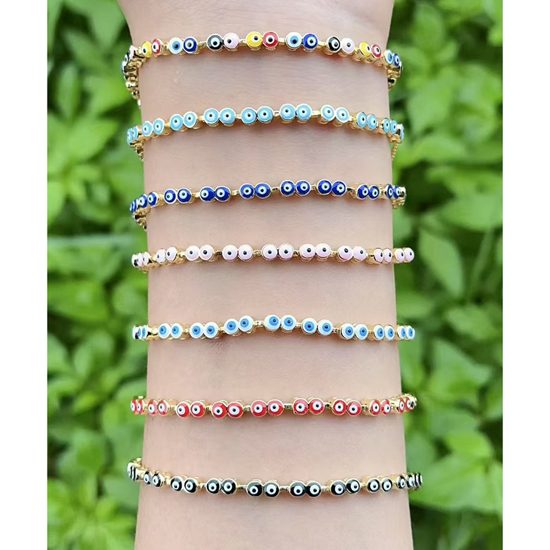 Pulsera De Cobre Con Gotas De Aceite Y Ojos