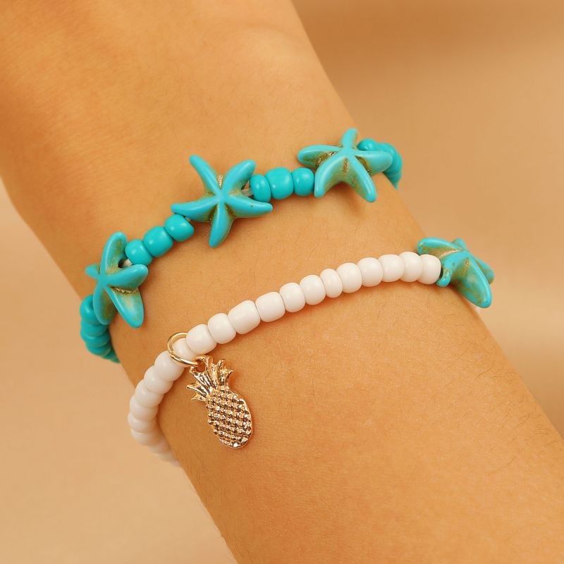 Set 4# Rice Beads Shell Bracelet Set