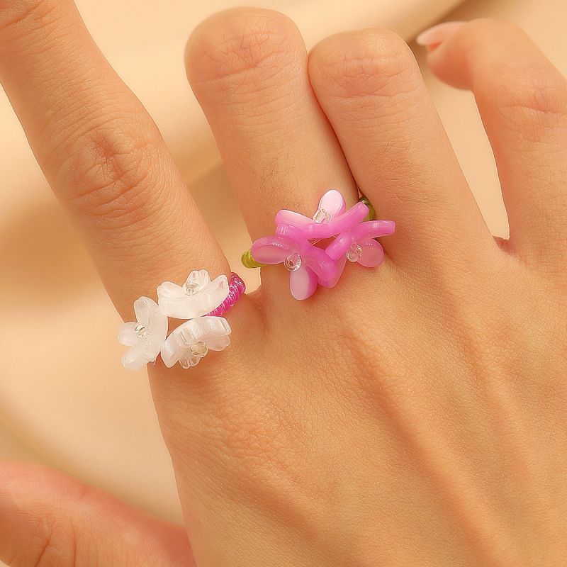 Anillo De Flores De Acrílico