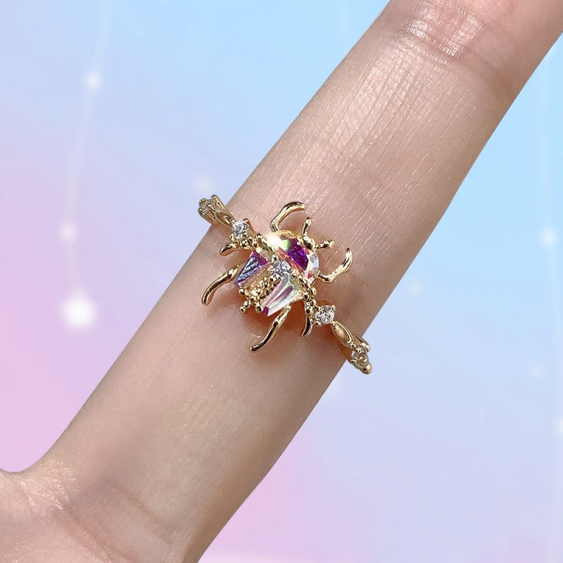 Anillo De Insecto De Cobre Y Circón