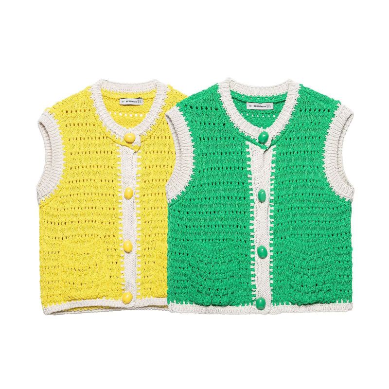 Green Button-down Knitted Vest