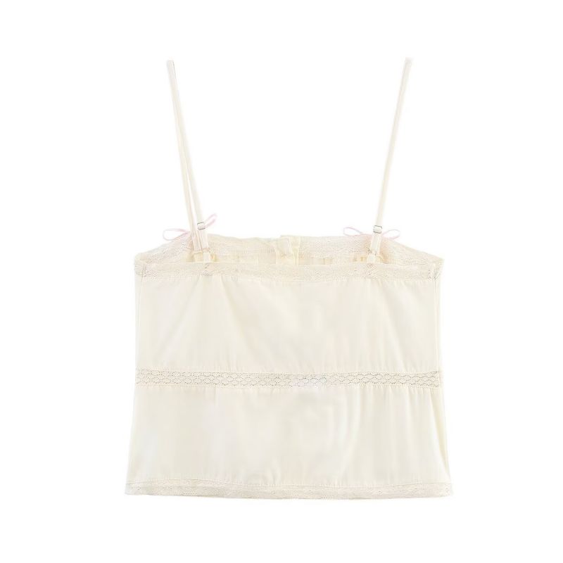 White Polyester Embroidered Camisole