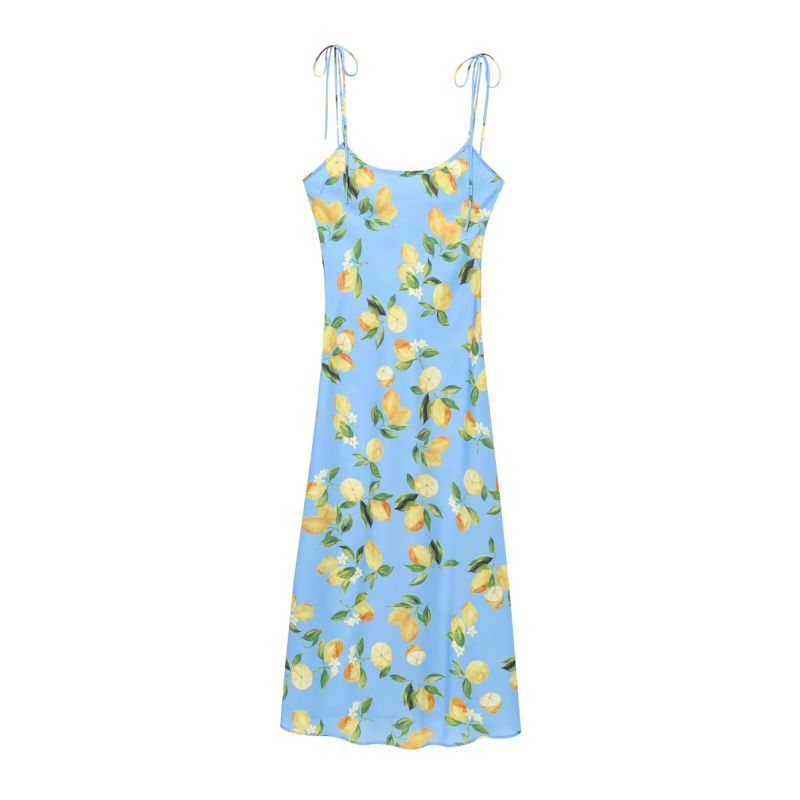 Suspender Skirt Polyester Printed Suspender Dress