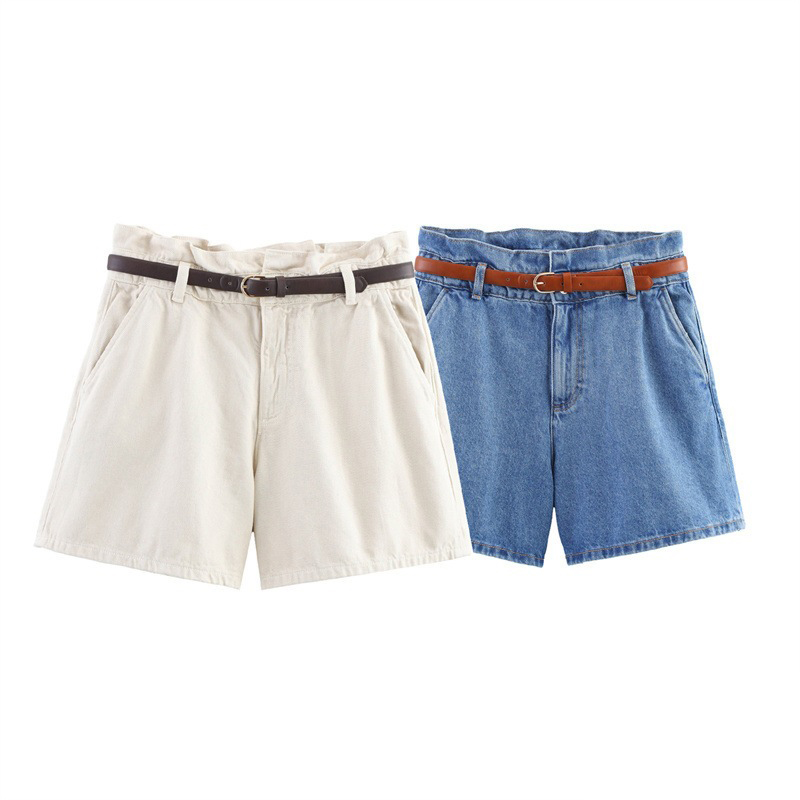 Light Blue High Waist Denim Shorts