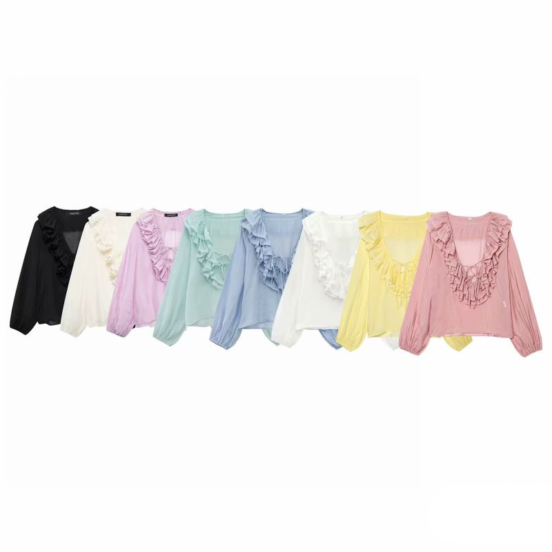 Pink Polyester Layered Long Sleeve Shirt