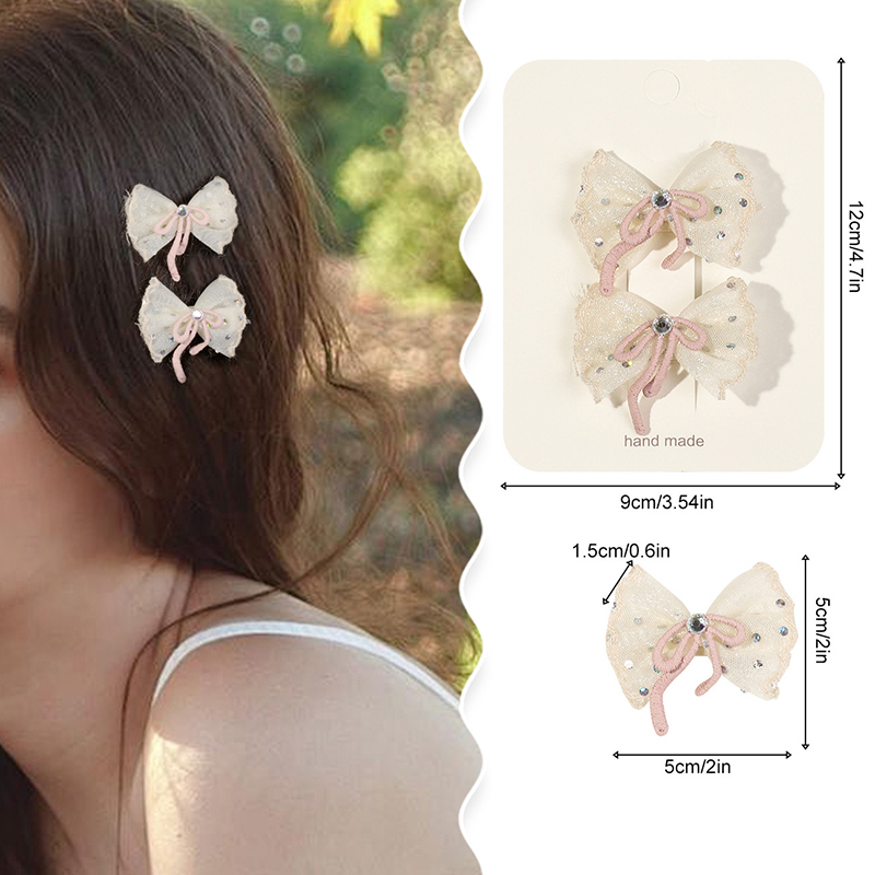 Juego De Pinzas Para El Cabello Con Lazo De Encaje De Malla