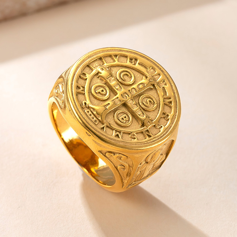 Anillo De Acero Inoxidable Con Brújula Para Hombre
