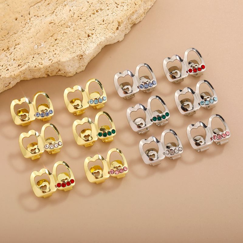 Silver Water Blue Copper Diamond Geometric Hollow Braces
