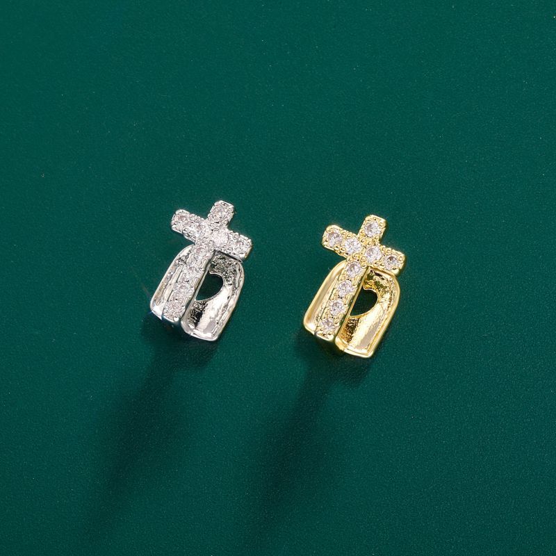 Silver Copper Diamond Cross Braces