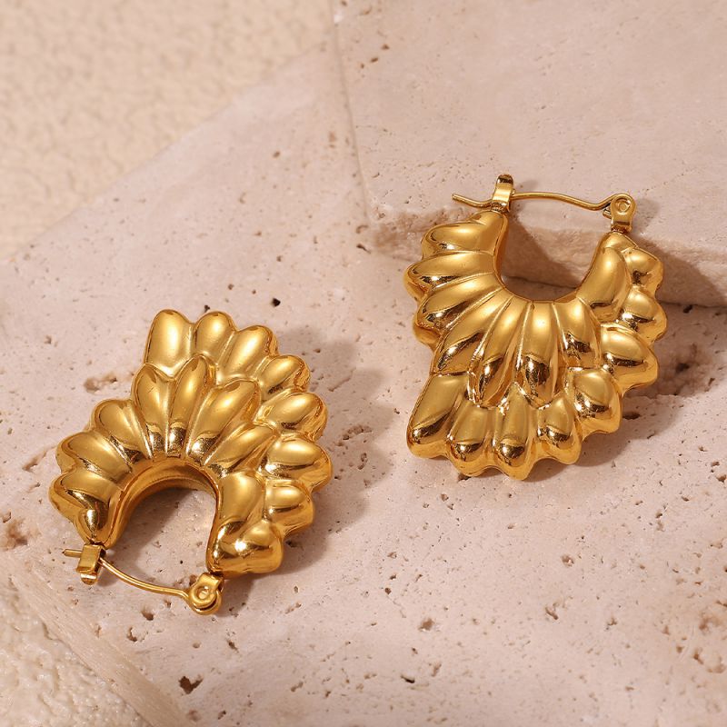 Pendientes De Acero Inoxidable Con Forma De Pétalo Especial