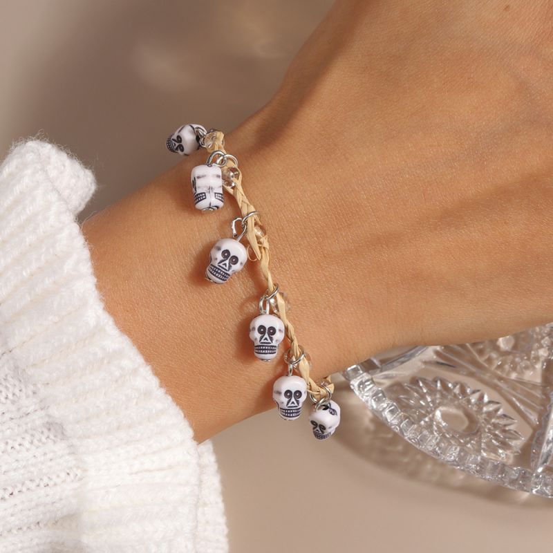 Pulsera De Calavera De Resina