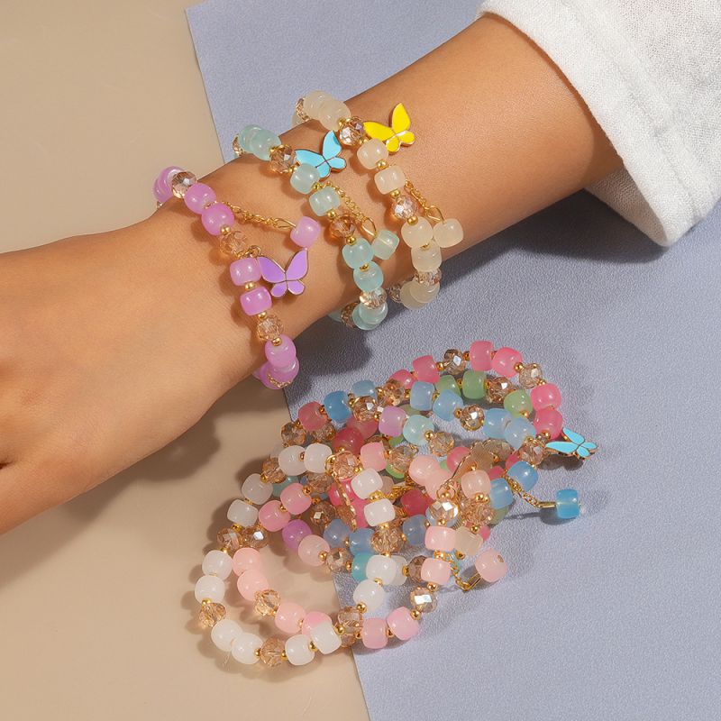 Pulsera De Cuentas De Mariposa De Aleación