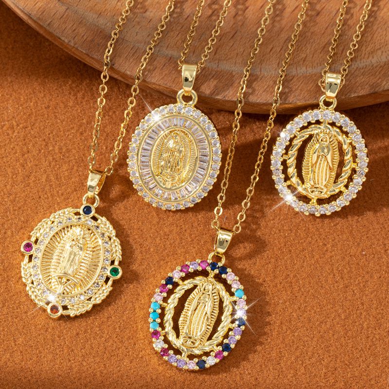 Collar De La Virgen María De Cobre Y Circonio