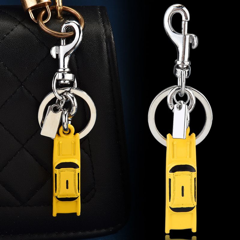 Car Bag Pendant Yellow Car Keychain