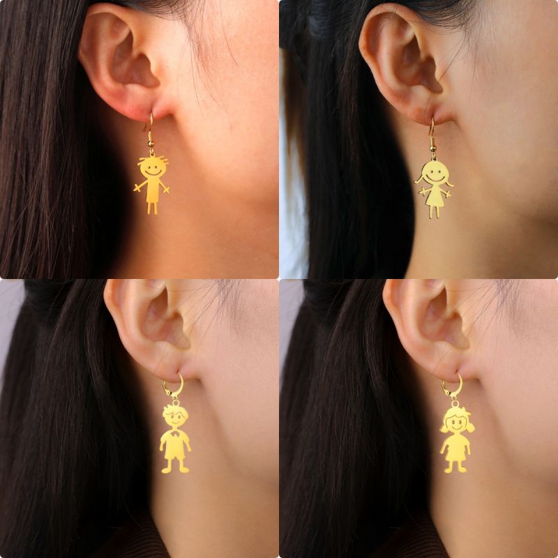 Pendientes De Aro De Acero Inoxidable Para Niñas
