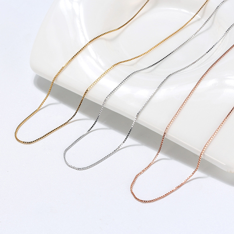 Champagne Gold Length:45cm Silver Geometric Chain Necklace