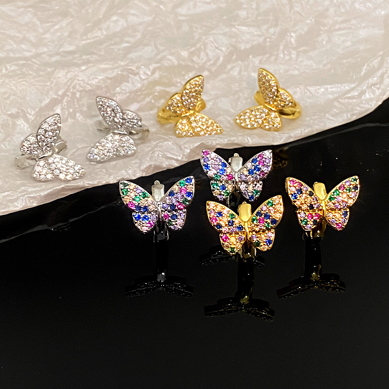 Pendientes De Mariposa Con Diamantes De Cobre