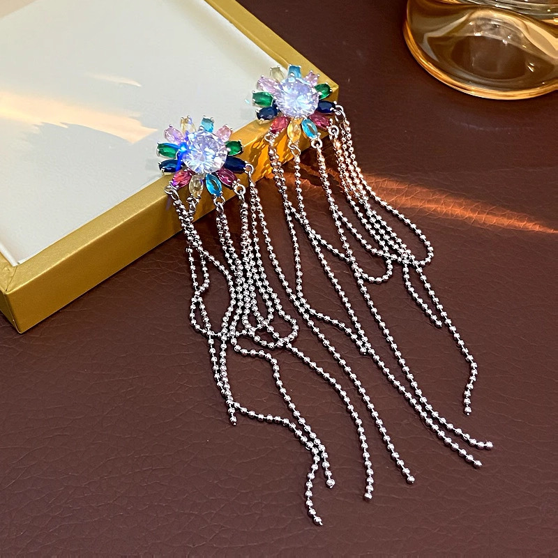 Pendientes De Flores De Diamantes De Cobre