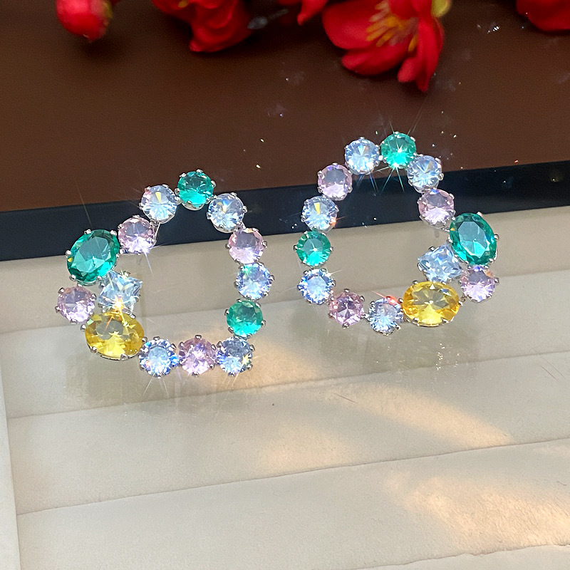 Pendientes De Corazón De Diamantes De Cobre