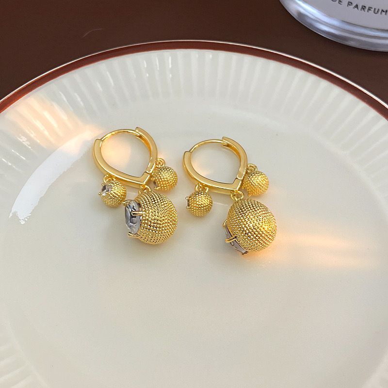 Pendientes De Aro Con Textura De Diamante De Cobre