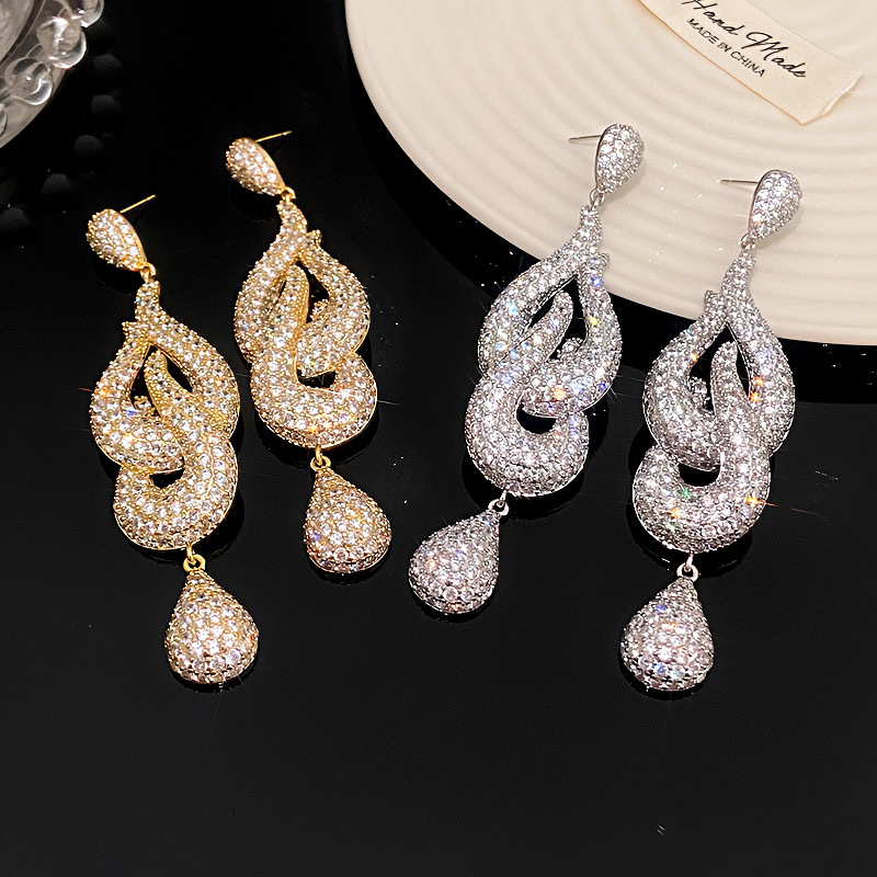 Pendientes De Lágrima De Diamantes De Cobre