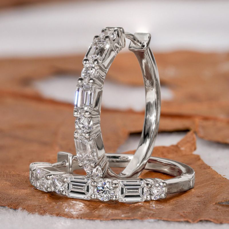 Pendientes Redondos De Cobre Y Diamantes