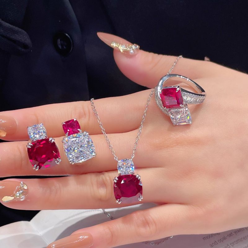 Pendientes Cuadrados De Cobre Con Diamantes