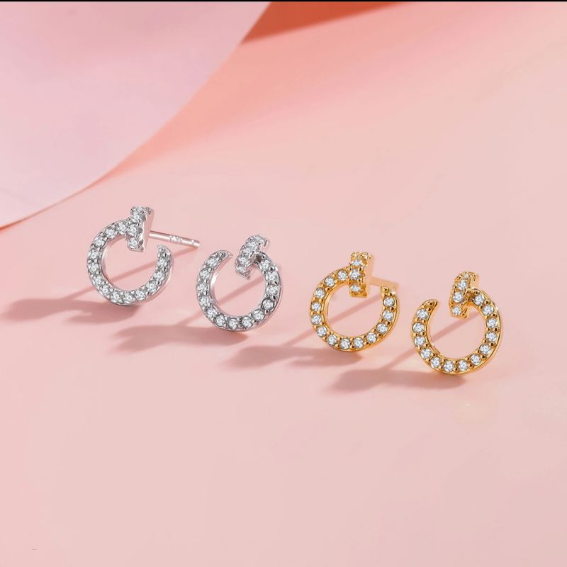 Pendientes De Herradura De Cobre Y Diamantes