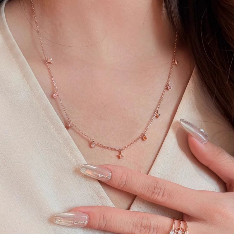 Collar De Estrella De Diamantes De Cobre
