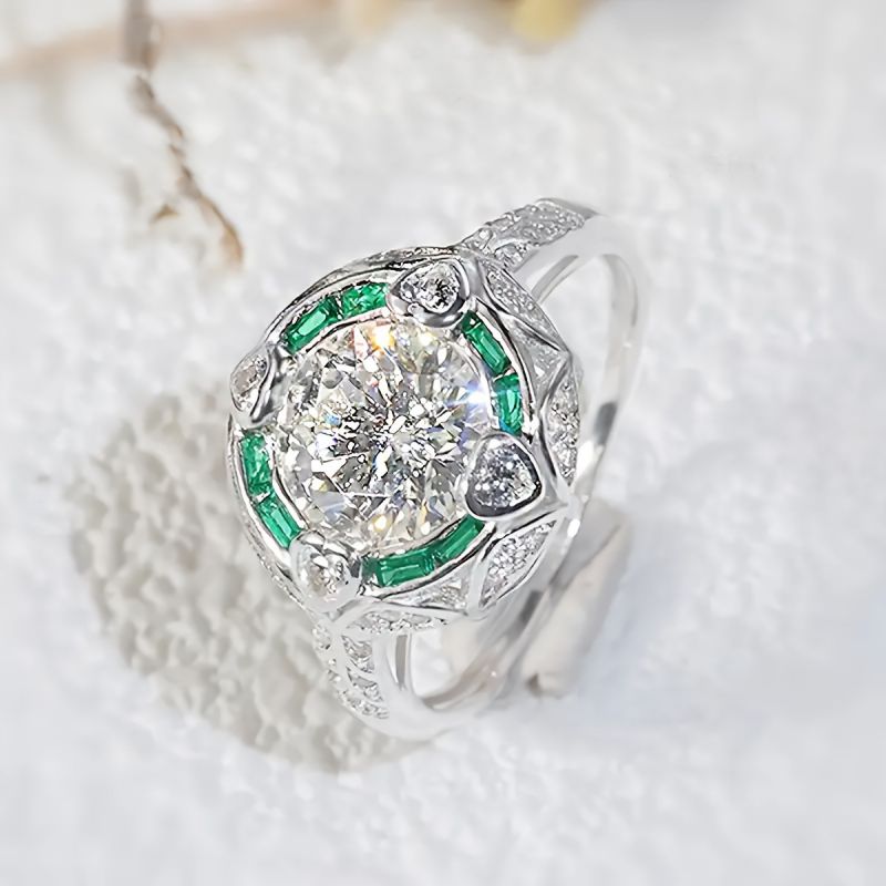 Anillo Redondo De Cobre Y Diamantes