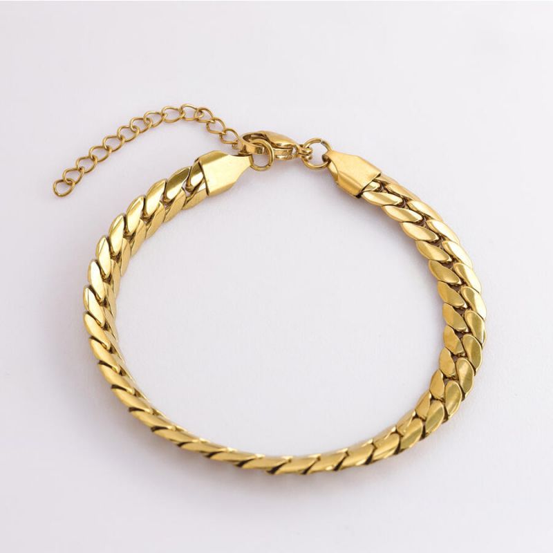 Conjunto De Collar Pulsera Pendientes Y Anillo Con Cadena De Hueso De Serpiente De Acero De Titanio.