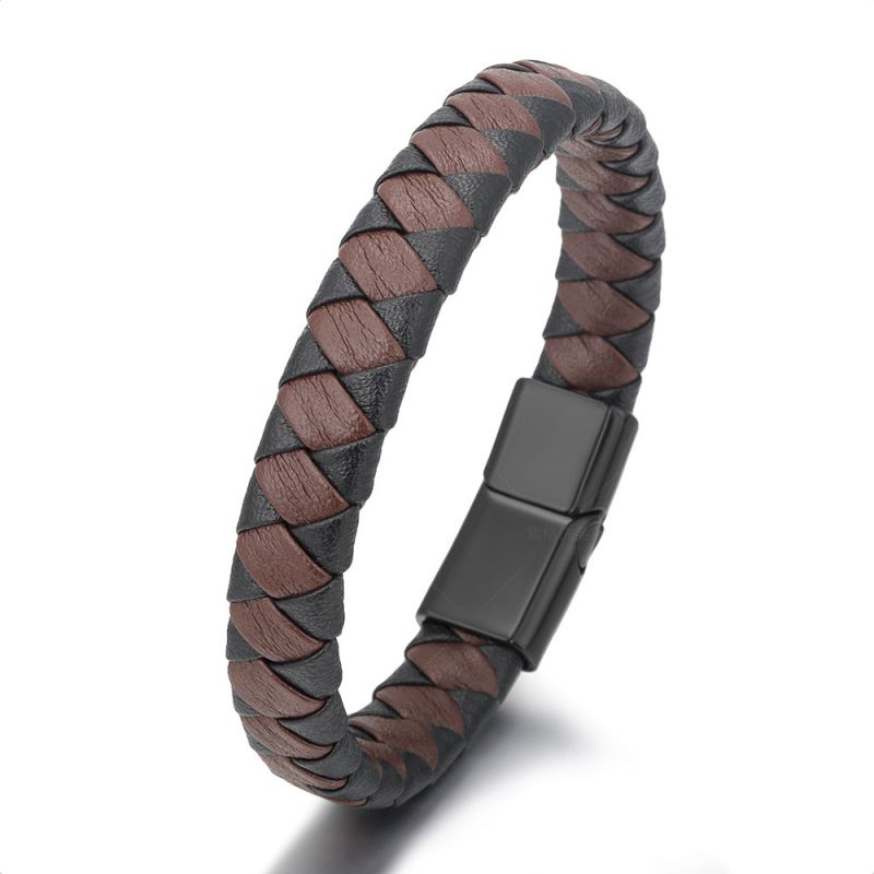 Red Alloy Braided Men's Bracelet