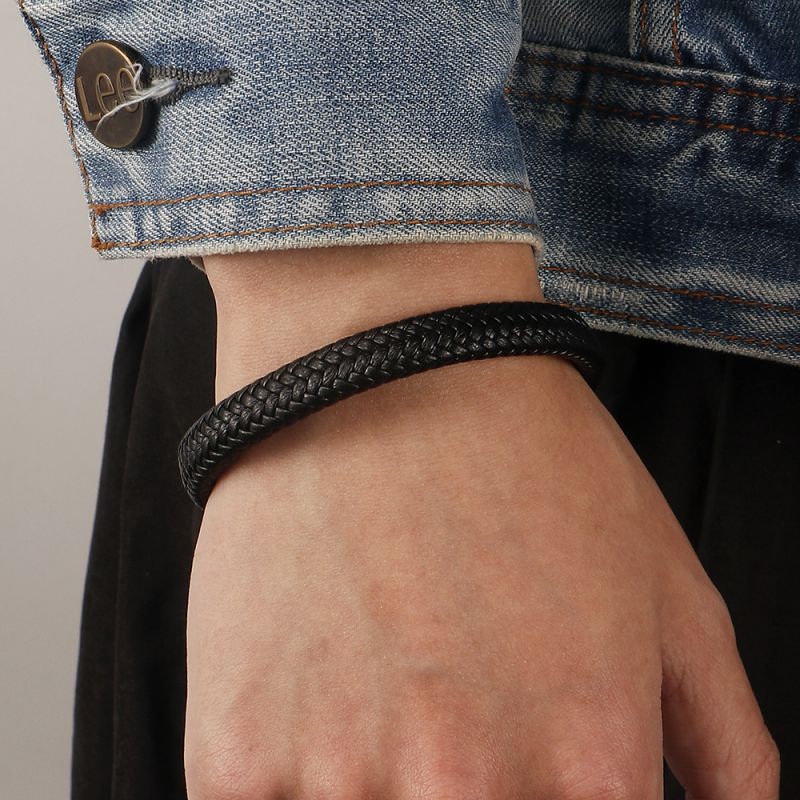 Brown Men's Braided Leather Bracelet