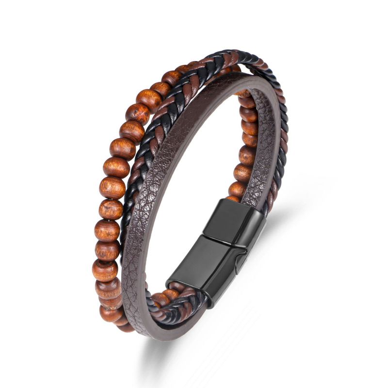 Color Mixing Geometric Beaded Braided Men's Bracelet