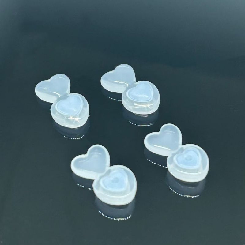 Transparent Silicone Heart-shaped Resin Transparent Ear Plugs (*10)