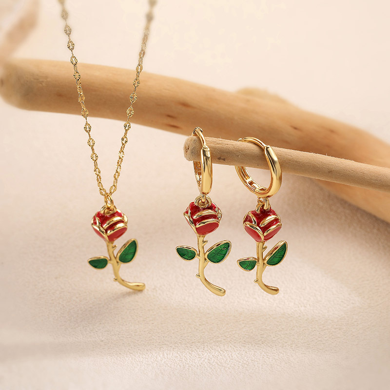 Pendientes De Aro Con Flores De Cobre