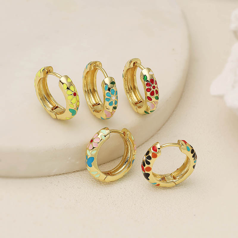 Pendientes Redondos De Gota De Aceite De Cobre