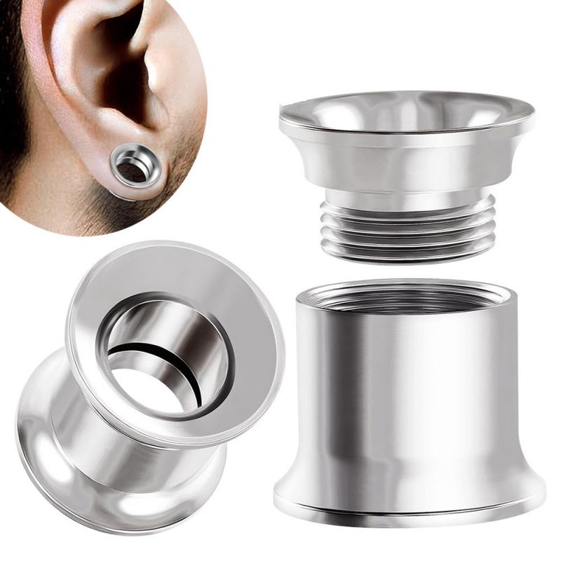 Expansor De Oreja Geométrico De Acero De Titanio Individual